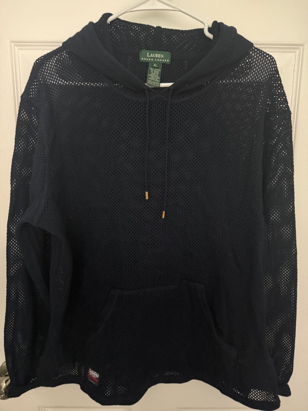 Lauren Ralph Lauren Navy Open-Knit Hoodie